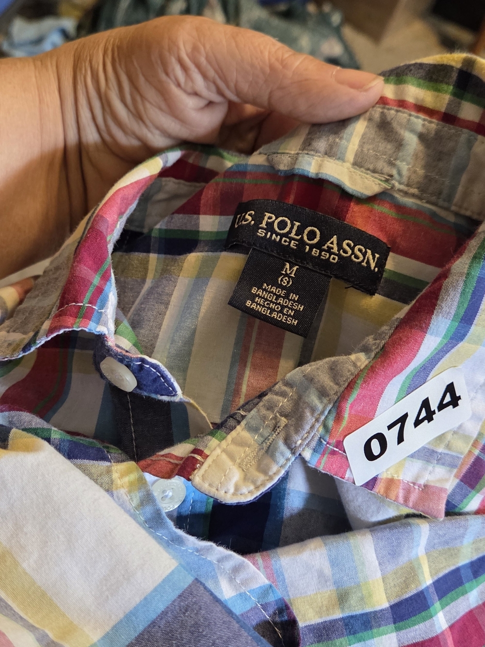 U.S. Polo Assn. Men's Multicolor Plaid Button-Up Shirt - Medium